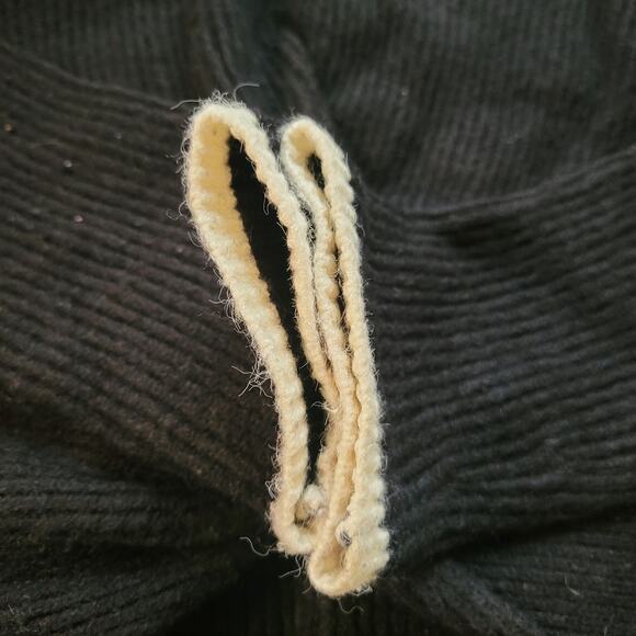 Guess Black Long Sleeve V-Neck Knot Front Sweater - Small - Picture 5 of 7